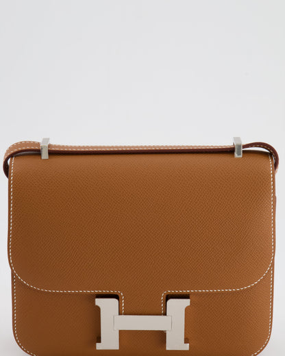 *HOT* Hermès Constance III Mini 18cm Miroir Bag in Gold Epsom Leather with Palladium Hardware