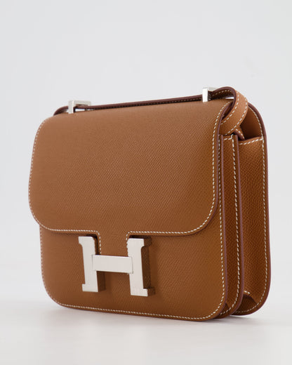 *HOT* Hermès Constance III Mini 18cm Miroir Bag in Gold Epsom Leather with Palladium Hardware
