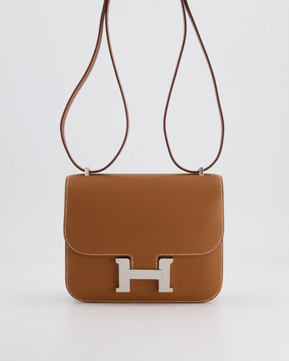 *HOT* Hermès Constance III Mini 18cm Miroir Bag in Gold Epsom Leather with Palladium Hardware