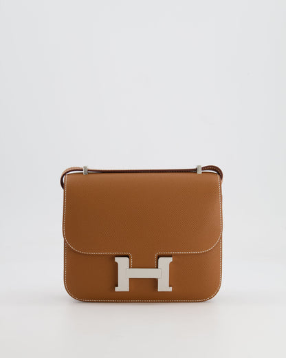 *HOT* Hermès Constance III Mini 18cm Miroir Bag in Gold Epsom Leather with Palladium Hardware