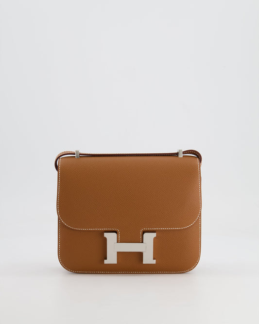 *HOT* Hermès Constance III Mini 18cm Miroir Bag in Gold Epsom Leather with Palladium Hardware