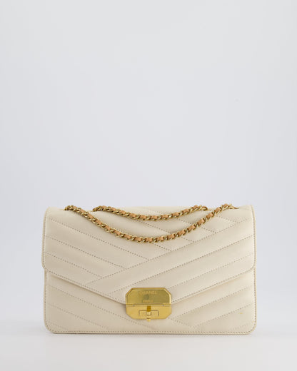 Chanel Cream Gabrielle Quilted Calfskin Bag with Antique Gold Hardware