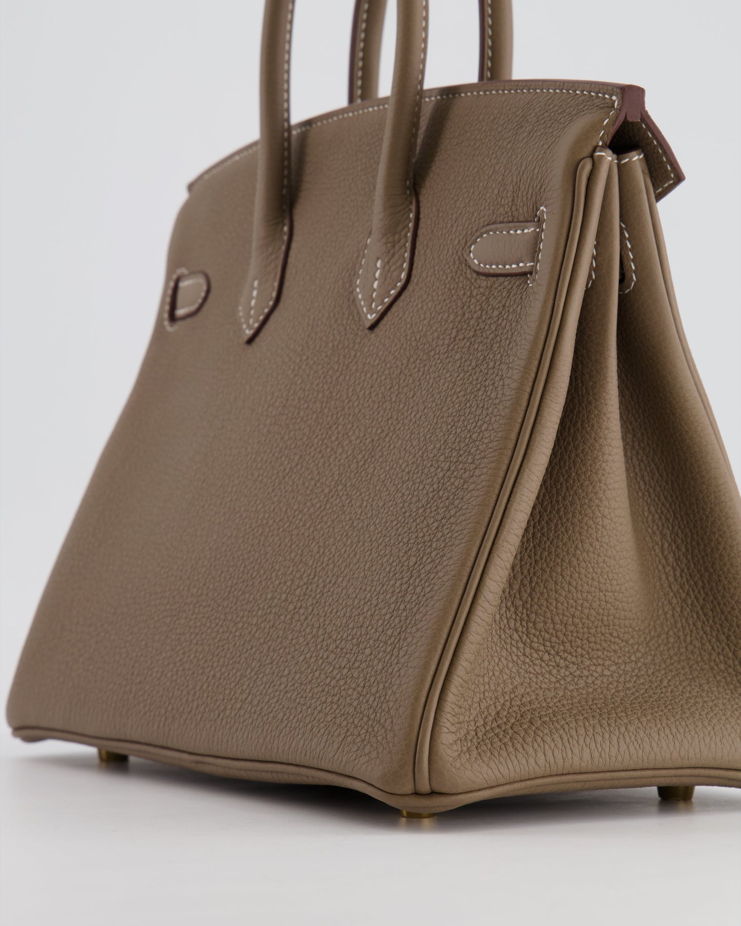 *HOT* Hermès Birkin Retourne 25cm Bag in Etoupe Togo Leather with Gold Hardware