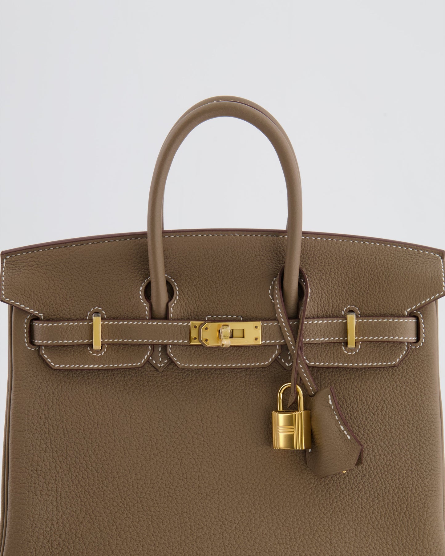 *HOT* Hermès Birkin Retourne 25cm Bag in Etoupe Togo Leather with Gold Hardware