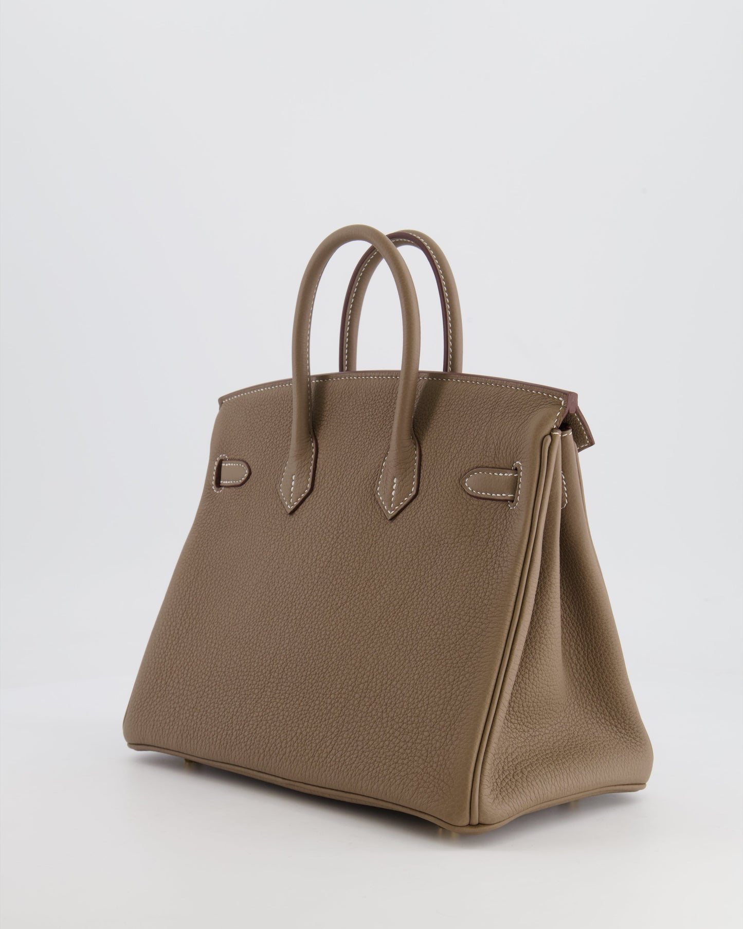 *HOT* Hermès Birkin Retourne 25cm Bag in Etoupe Togo Leather with Gold Hardware