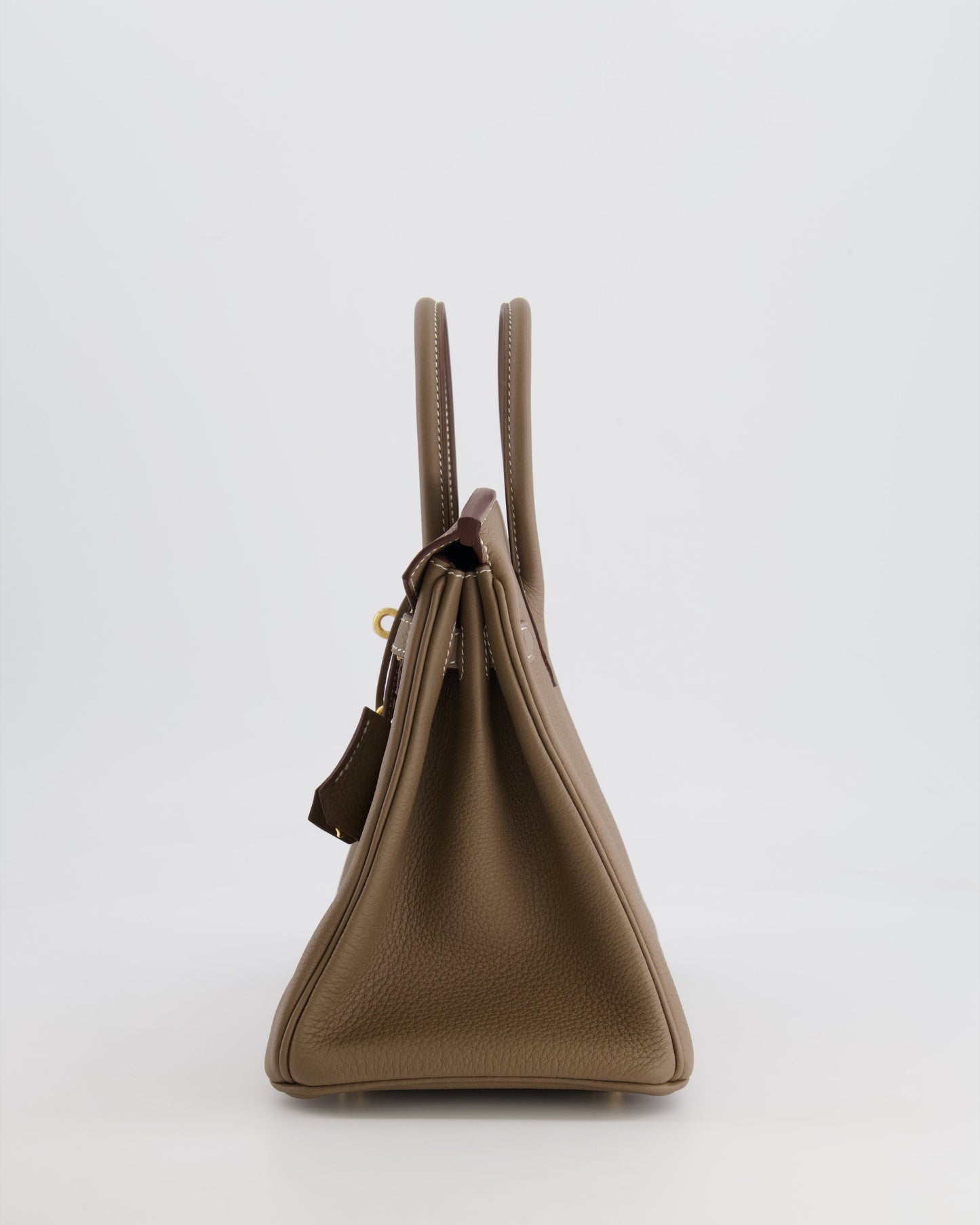 *HOT* Hermès Birkin Retourne 25cm Bag in Etoupe Togo Leather with Gold Hardware