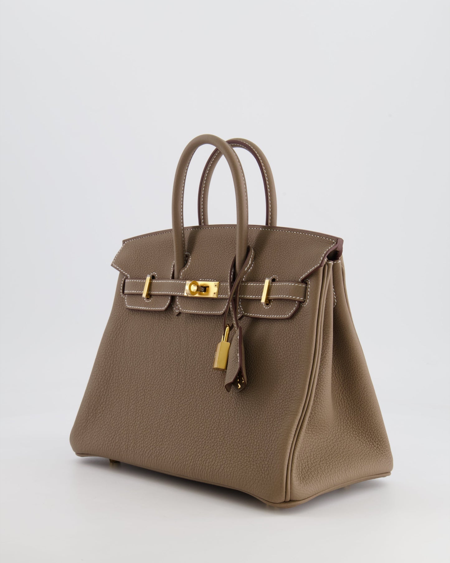 *HOT* Hermès Birkin Retourne 25cm Bag in Etoupe Togo Leather with Gold Hardware