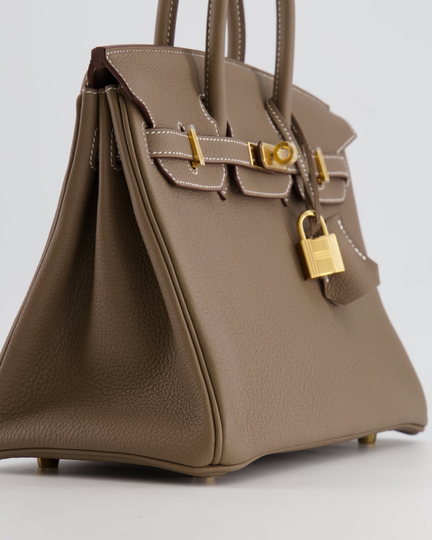 *HOT* Hermès Birkin Retourne 25cm Bag in Etoupe Togo Leather with Gold Hardware