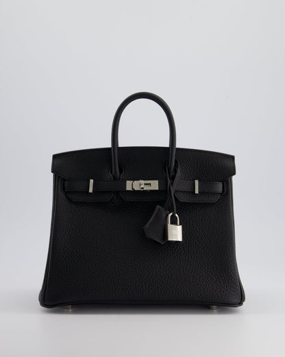 Hermès Birkin 25cm Bag Retourne in Black Togo Leather with Palladium Hardware