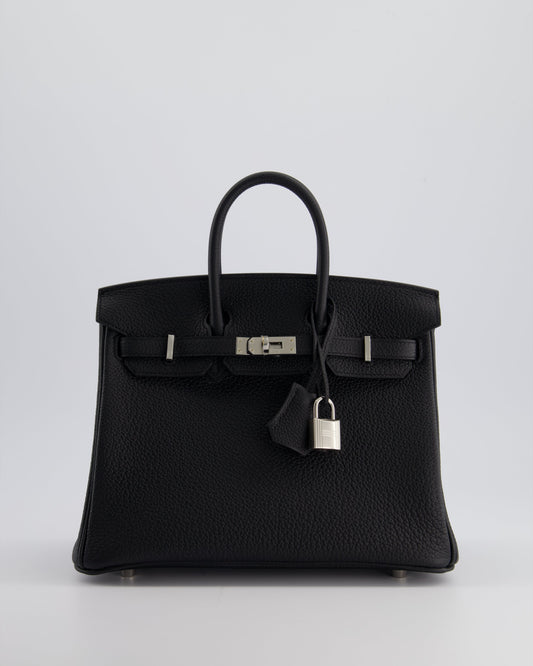 Hermès Birkin 25cm Bag Retourne in Black Togo Leather with Palladium Hardware