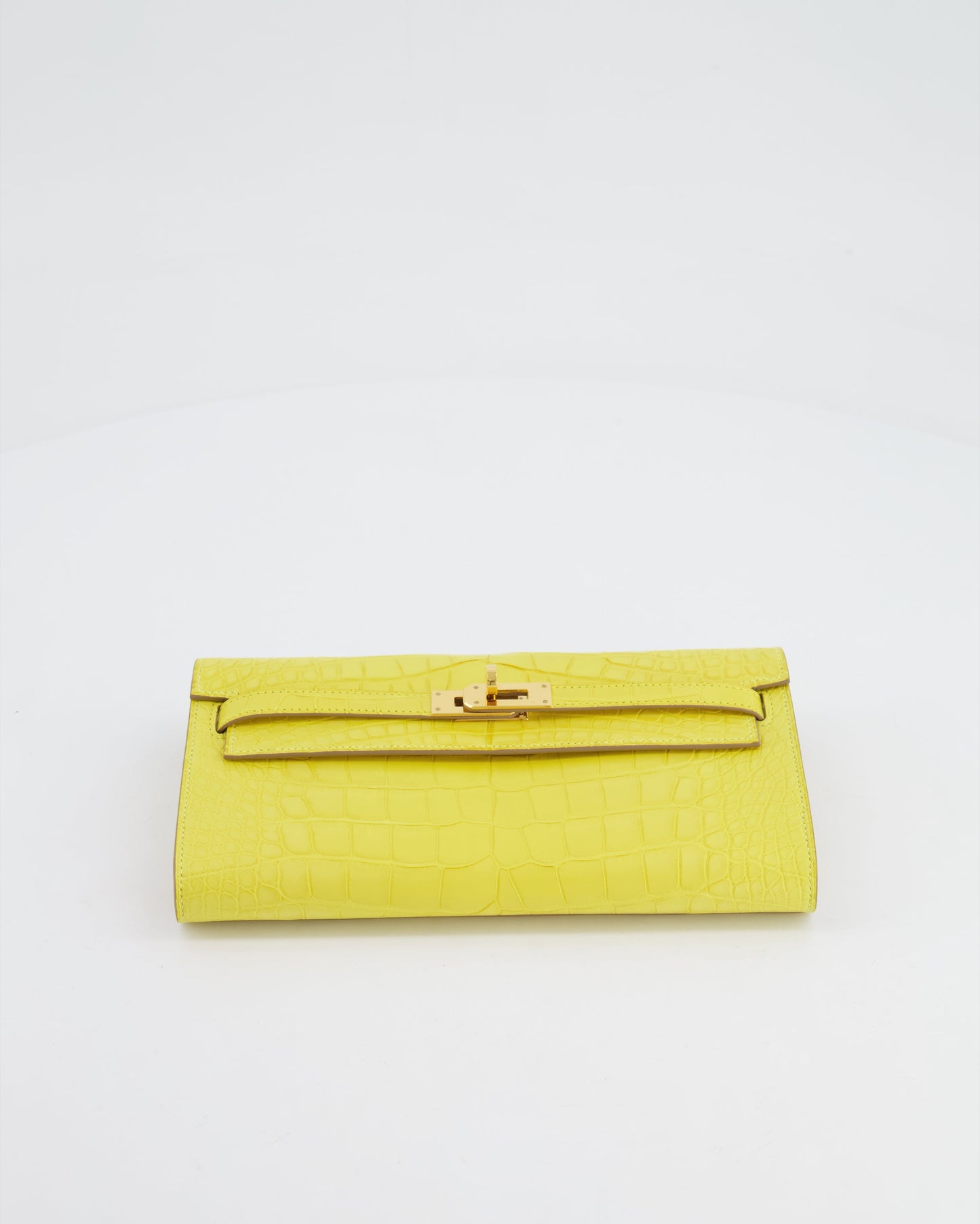 *RARE* Hermès Kelly To Go Bag in Jaune Mimosa Alligator Mississippiensis Leather with Gold Hardware