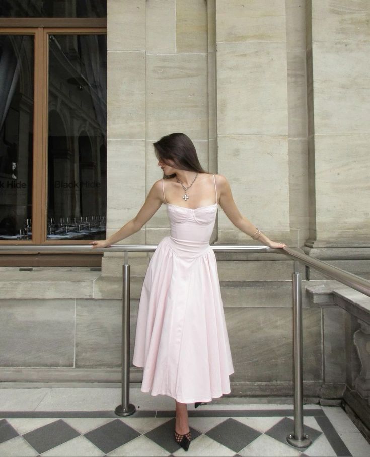 Modest A line Spaghetti Straps Pink Satin Prom Dresses Birthday Outfits P2434