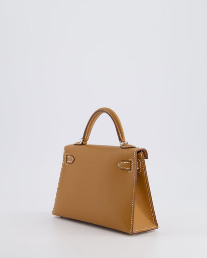 Hermès Mini Kelly II 20cm Bag in Gold Epsom Leather with Palladium Hardware