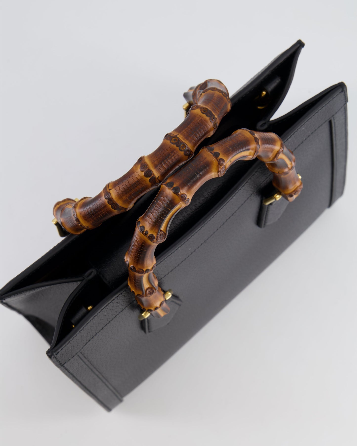 Gucci Black Diana Medium Tote Leather Bag with Shiny Antique Gold Hardware & Bamboo Handle RRP £3,170