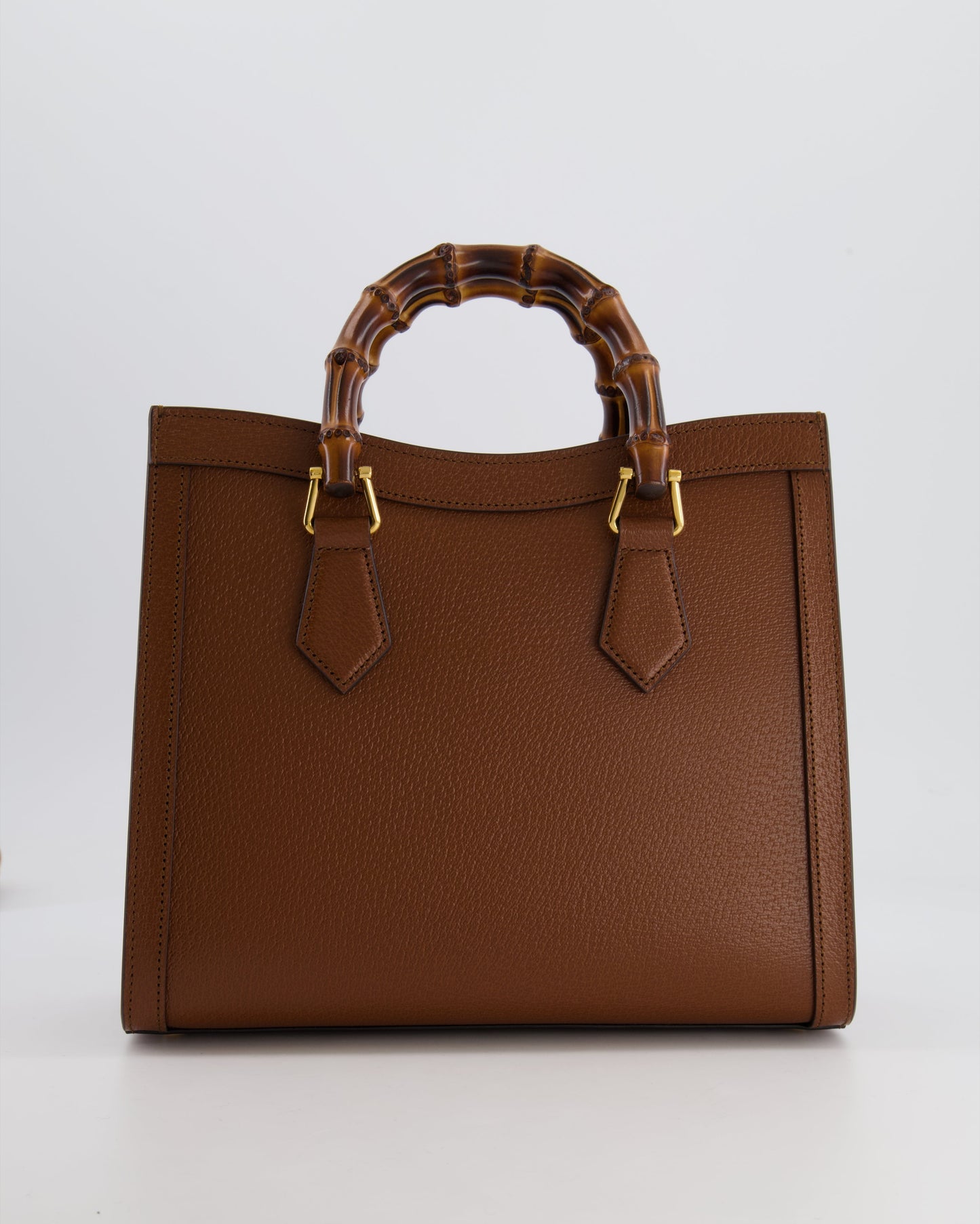 Gucci Brown Diana Medium Tote Leather Bag with Shiny Antique Gold Hardware & Bamboo Handle RRP £3,170