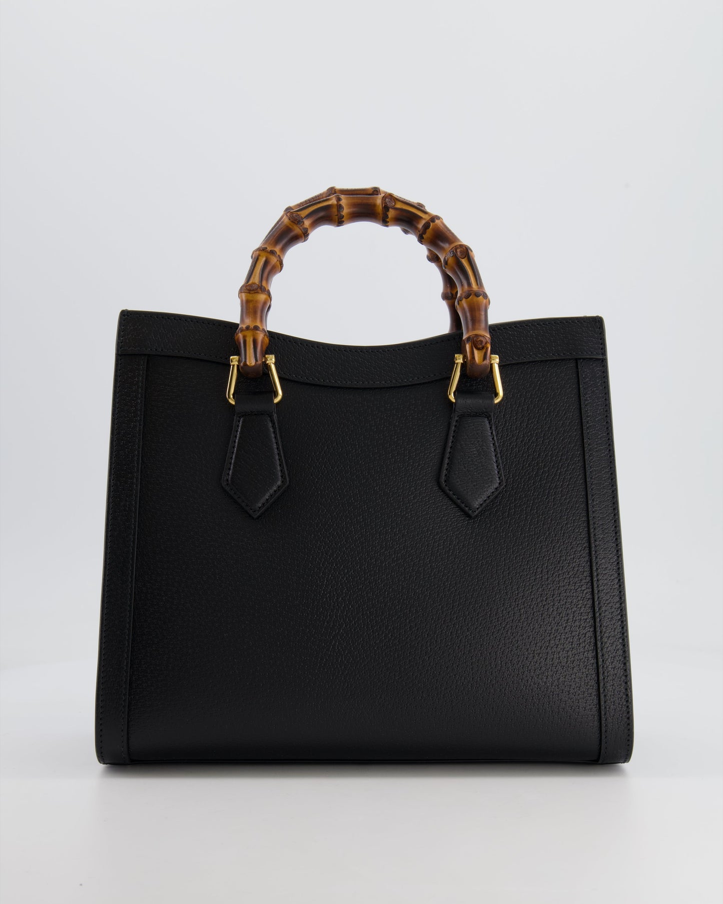 Gucci Black Diana Medium Tote Leather Bag with Shiny Antique Gold Hardware & Bamboo Handle RRP £3,170