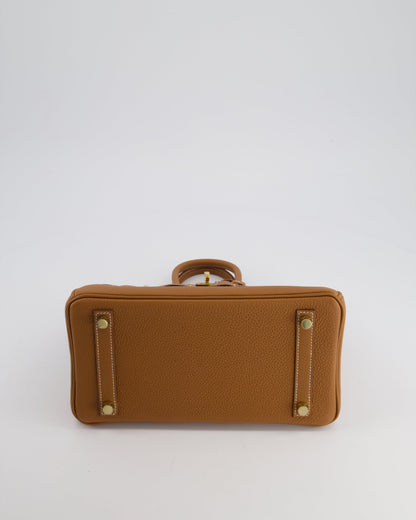 *HOT* Hermès Birkin 25cm Retourne Bag in Gold Togo Leather with Gold Hardware