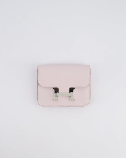 Hermès Constance Slim Belt Wallet Bag in Mauve Pale Evercolor Leather with Palladium Hardware