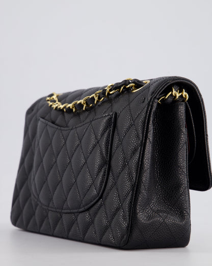 *HOT* Chanel Black Medium Classic Double Flap Bag in Caviar Leather with Gold Hardware