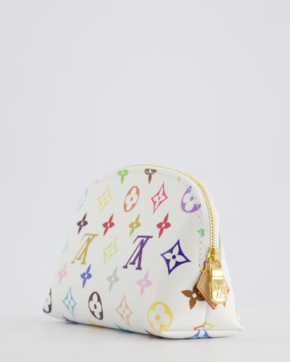 *HOT* Louis Vuitton X Takashi Murakami PM Cosmetic Pouch in Multi-Colour Monogram Canvas