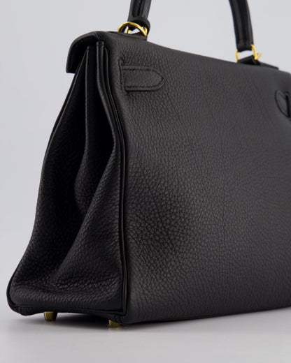 Hermès Kelly 28cm Retourne Bag in Black Togo Leather with Gold Hardware