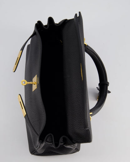 Hermès Kelly 28cm Retourne Bag in Black Togo Leather with Gold Hardware