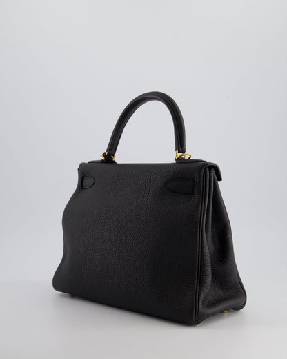 Hermès Kelly 28cm Retourne Bag in Black Togo Leather with Gold Hardware