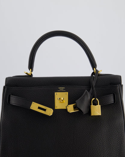 Hermès Kelly 28cm Retourne Bag in Black Togo Leather with Gold Hardware