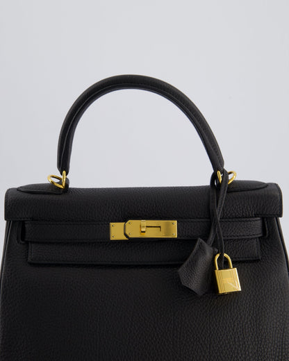 Hermès Kelly 28cm Retourne Bag in Black Togo Leather with Gold Hardware
