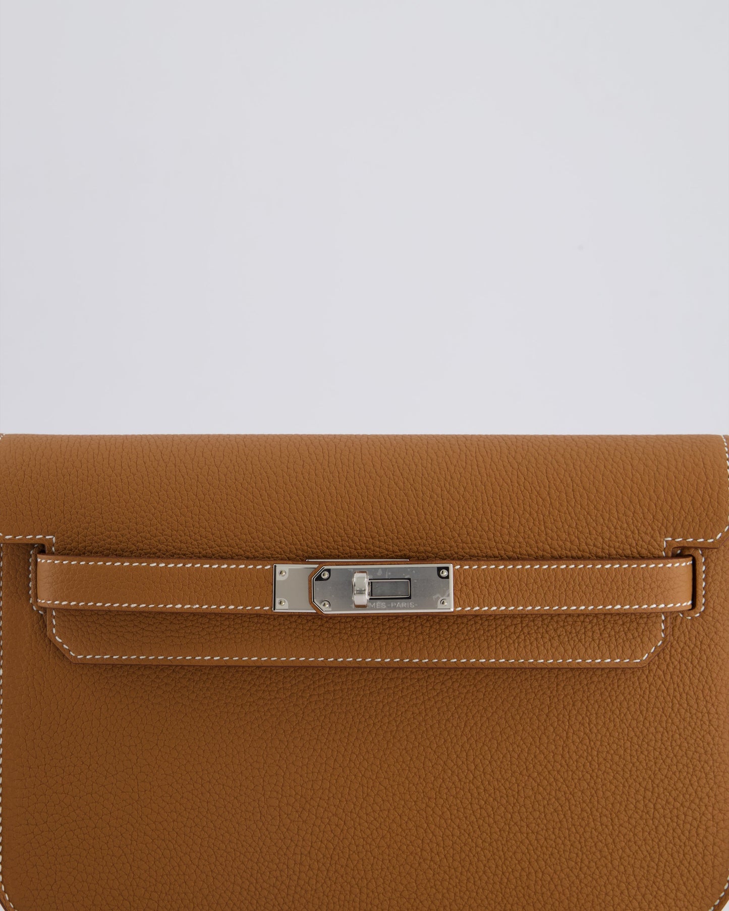 *RARE* Hermès Kelly Depeches Pouch 25cm Bag in Gold Togo Leather with Palladium Hardware