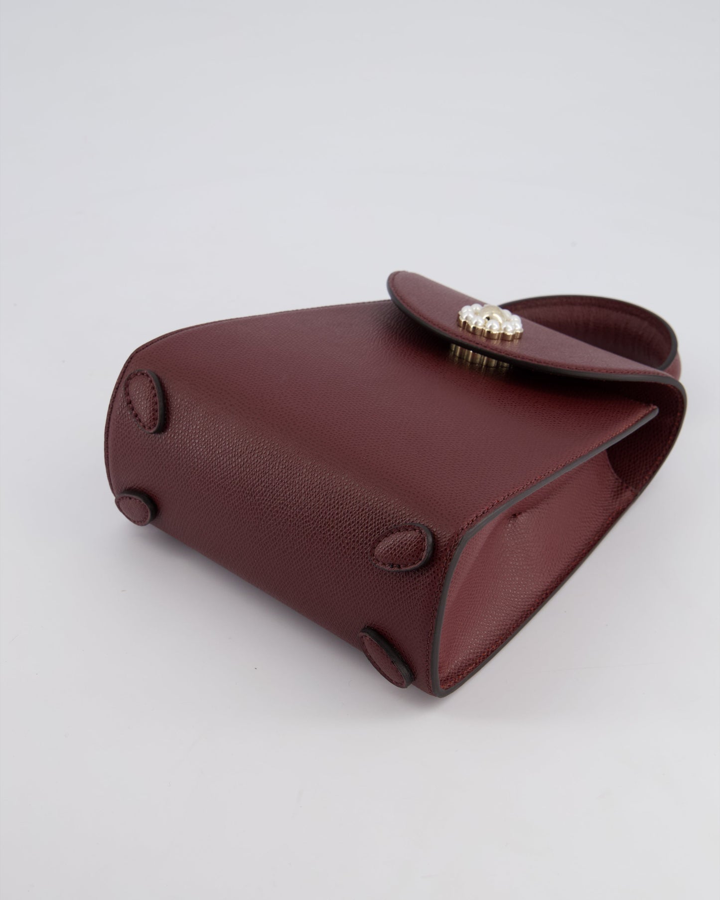 Simone Rocha Oxblood Valentine Bag in Grained Calfskin Leather with Silver Hardware RRP £1,195
