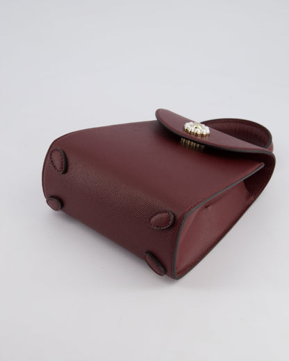 Simone Rocha Oxblood Valentine Bag in Grained Calfskin Leather with Silver Hardware RRP £1,195