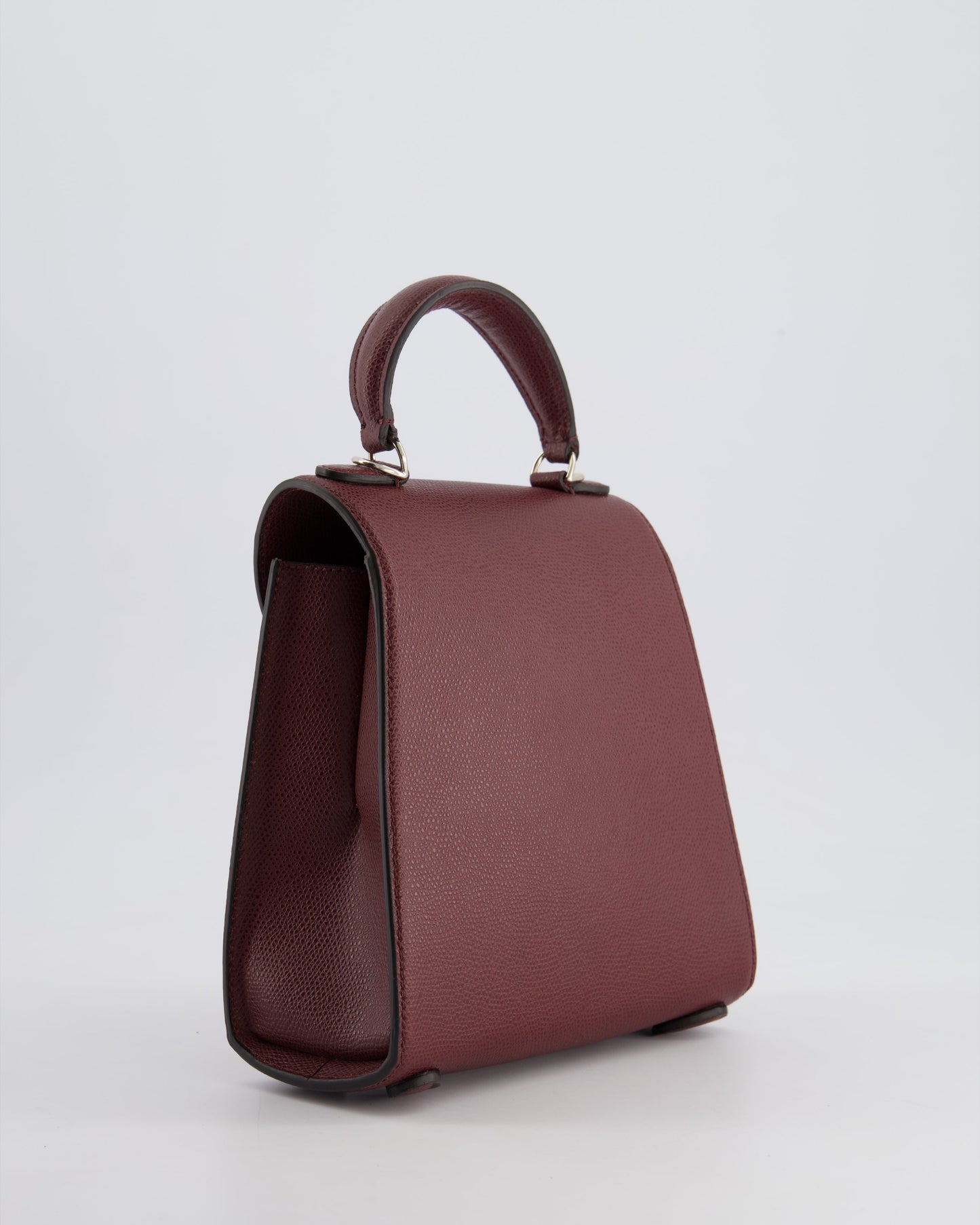 Simone Rocha Oxblood Valentine Bag in Grained Calfskin Leather with Silver Hardware RRP £1,195