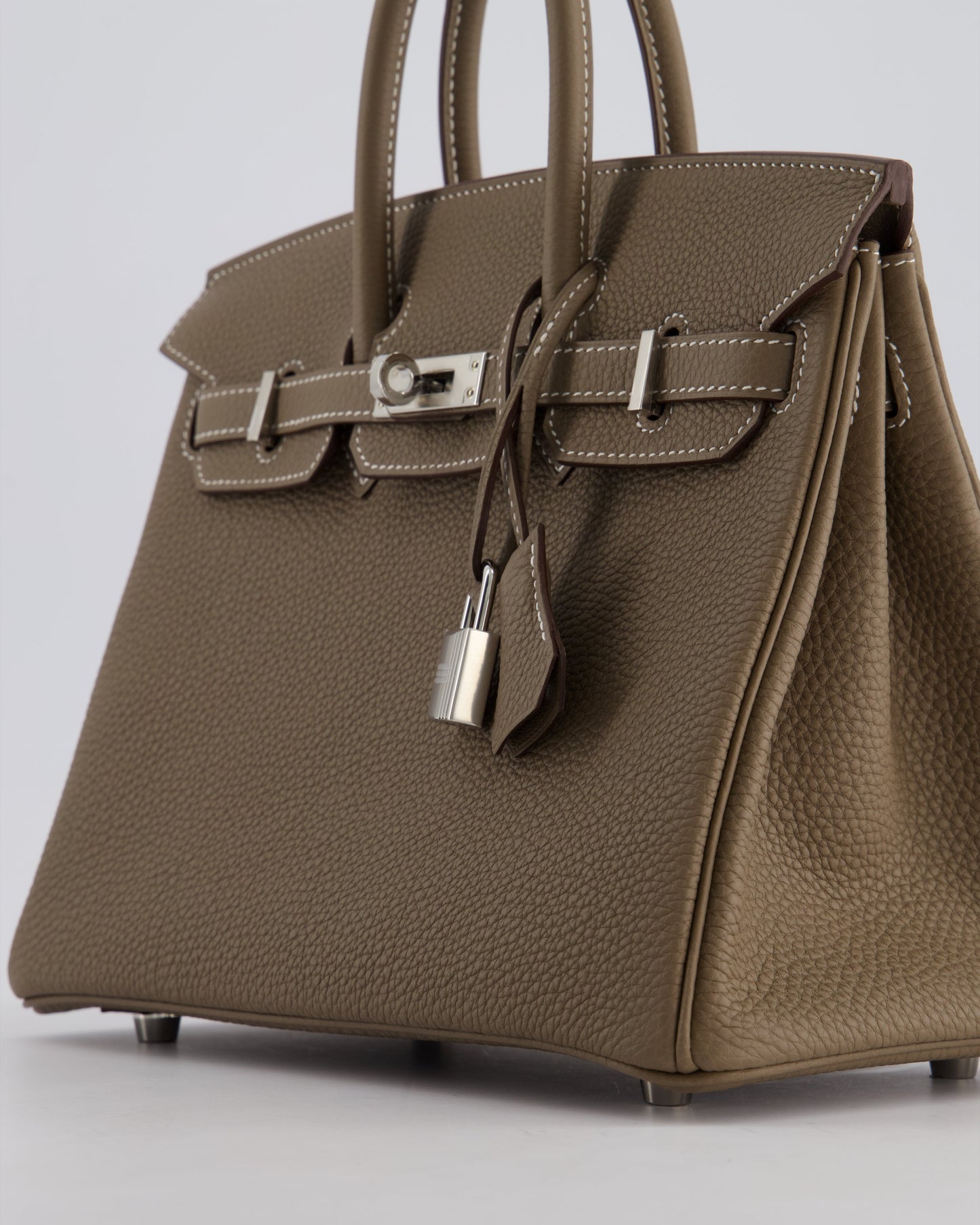 *HOT* Hermès Birkin Retourne 25cm Bag in Etoupe Togo Leather with Palladium Hardware