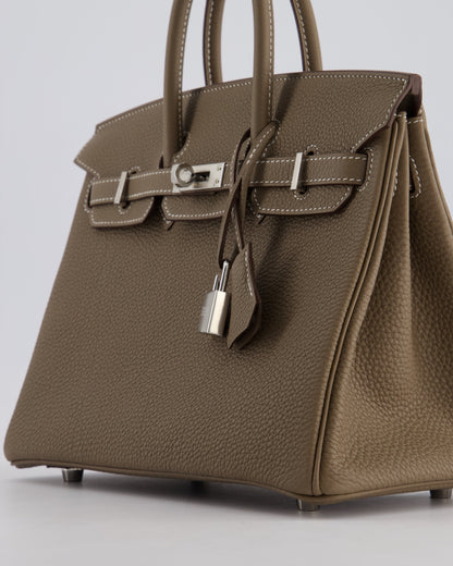 *HOT* Hermès Birkin Retourne 25cm Bag in Etoupe Togo Leather with Palladium Hardware