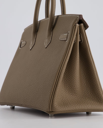 *HOT* Hermès Birkin Retourne 25cm Bag in Etoupe Togo Leather with Palladium Hardware