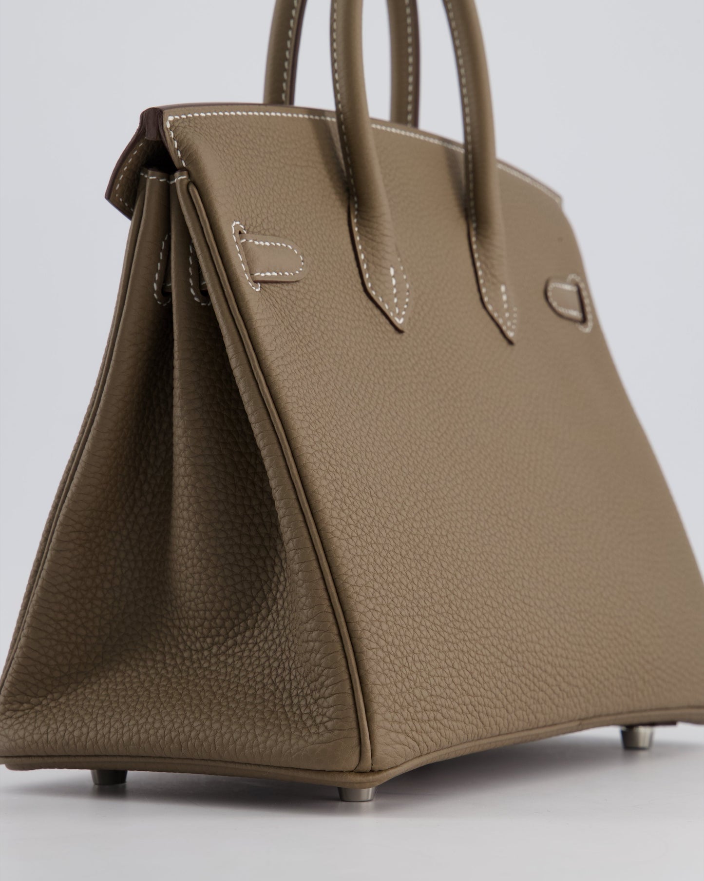 *HOT* Hermès Birkin Retourne 25cm Bag in Etoupe Togo Leather with Palladium Hardware