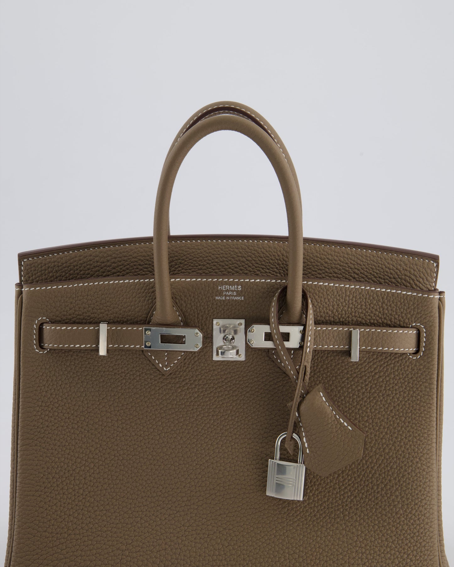 *HOT* Hermès Birkin Retourne 25cm Bag in Etoupe Togo Leather with Palladium Hardware