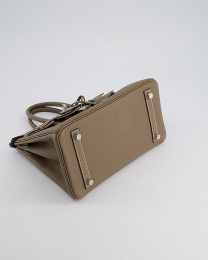 *HOT* Hermès Birkin Retourne 25cm Bag in Etoupe Togo Leather with Palladium Hardware