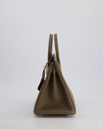 *HOT* Hermès Birkin Retourne 25cm Bag in Etoupe Togo Leather with Palladium Hardware