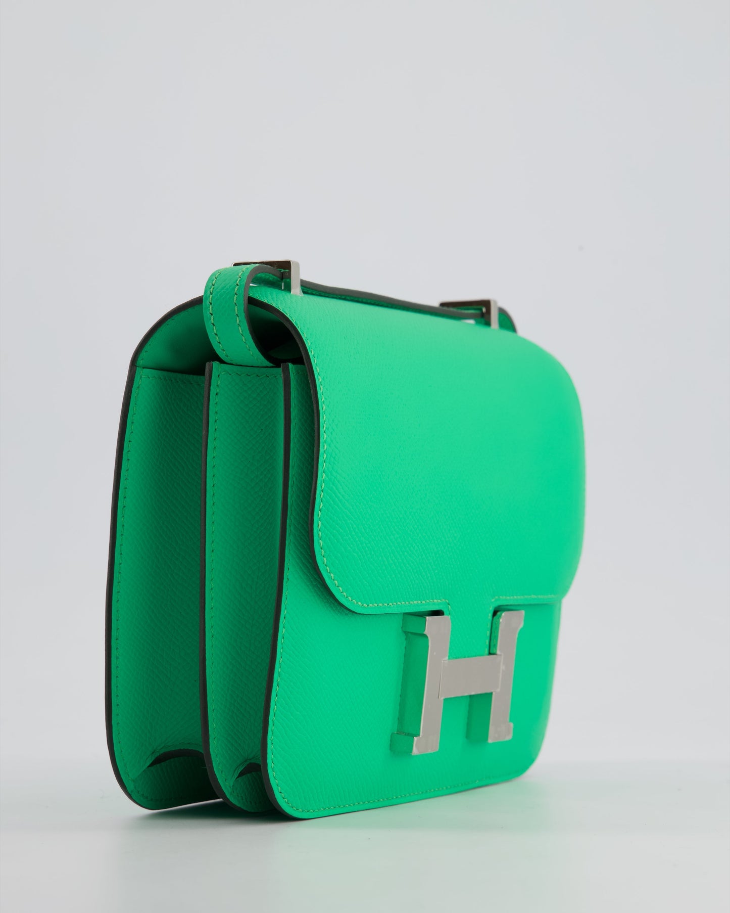 *RARE COLOUR* Hermès Constance III Mini Miroir 18cm Bag in Vert Comics Epsom Leather with Palladium Hardware