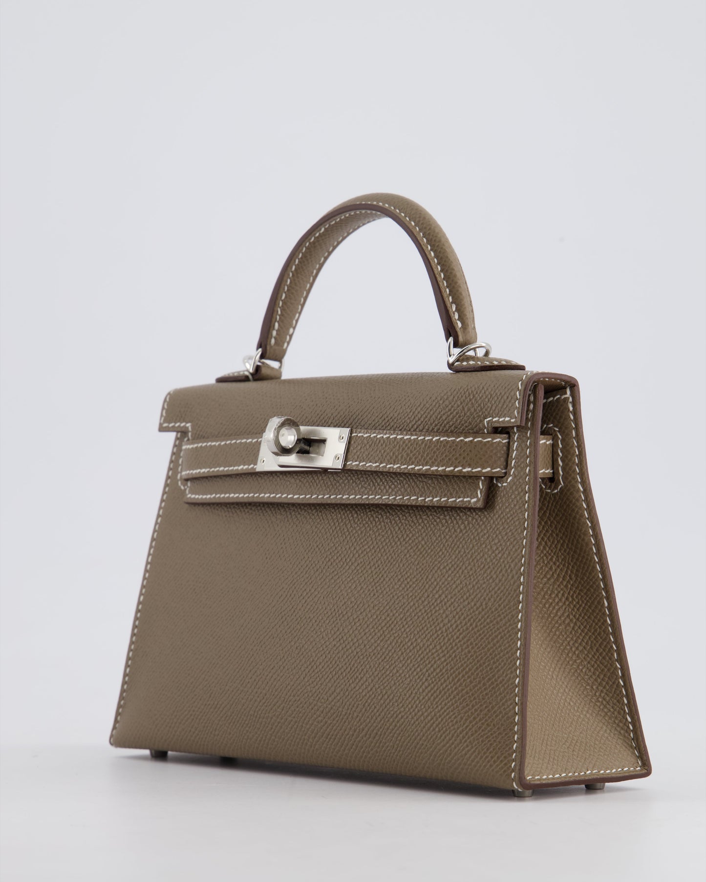 *HOT* Hermes Mini Kelly II 20cm in Etoupe Epsom Leather with Palladium Hardware