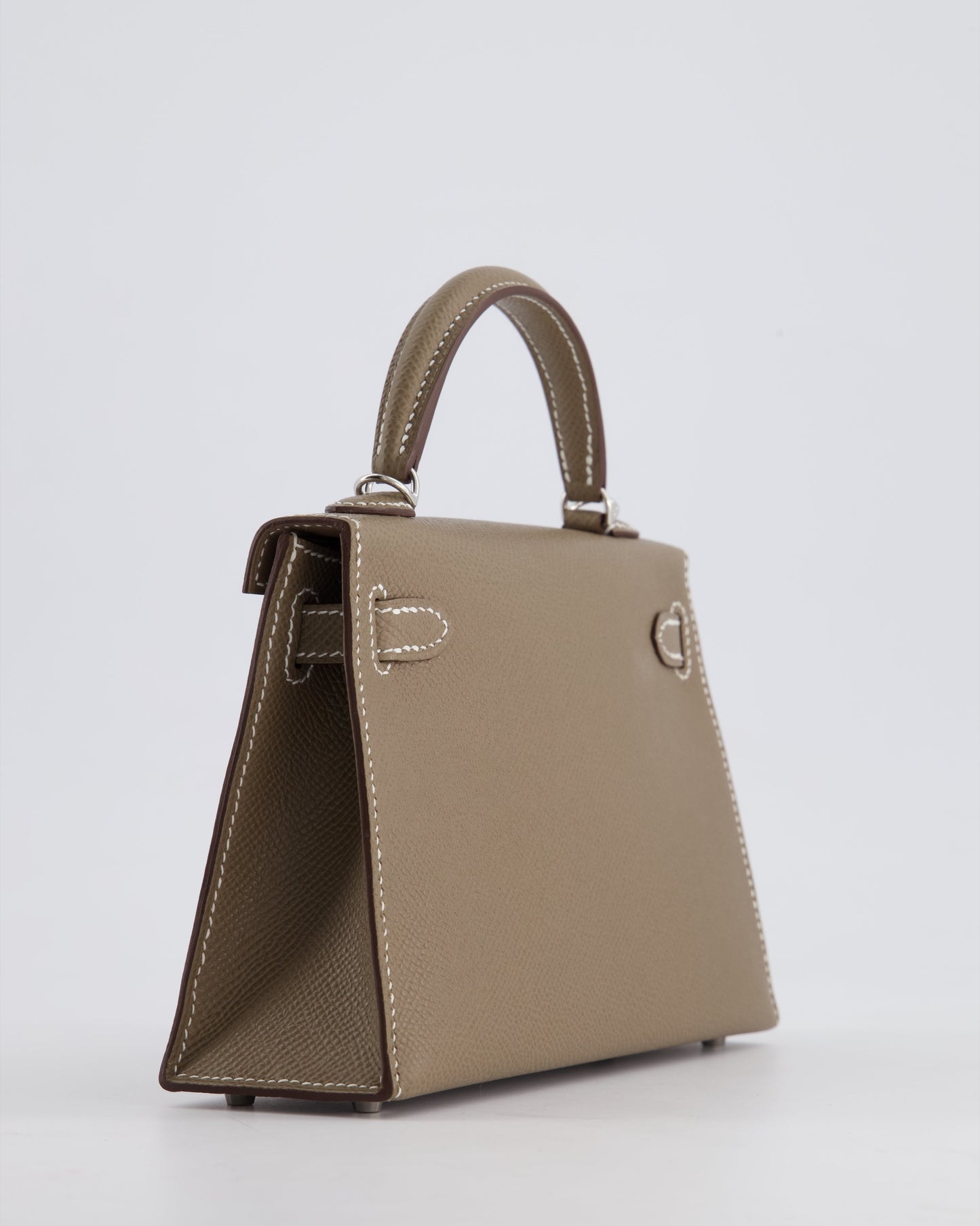 *HOT* Hermes Mini Kelly II 20cm in Etoupe Epsom Leather with Palladium Hardware