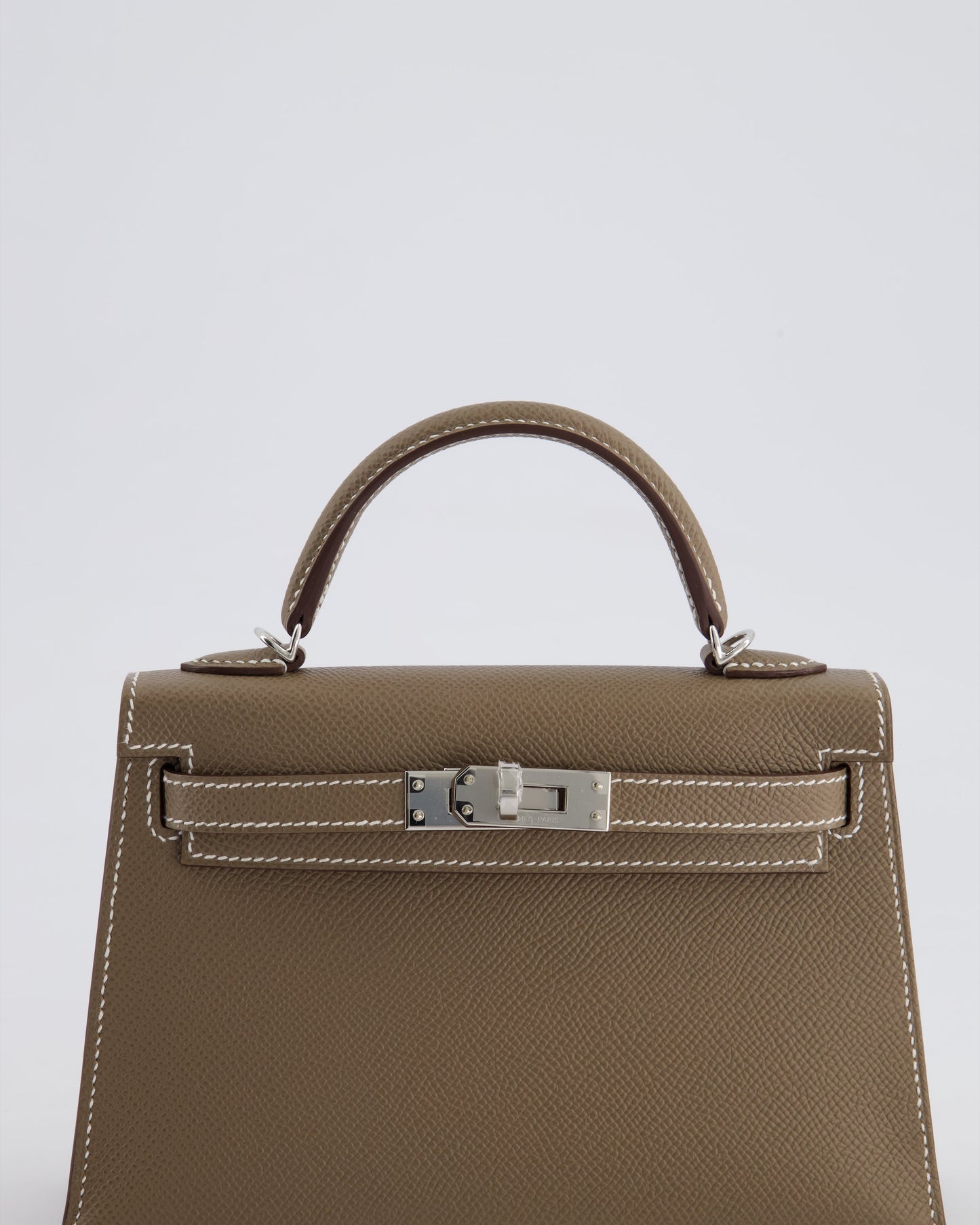 *HOT* Hermes Mini Kelly II 20cm in Etoupe Epsom Leather with Palladium Hardware