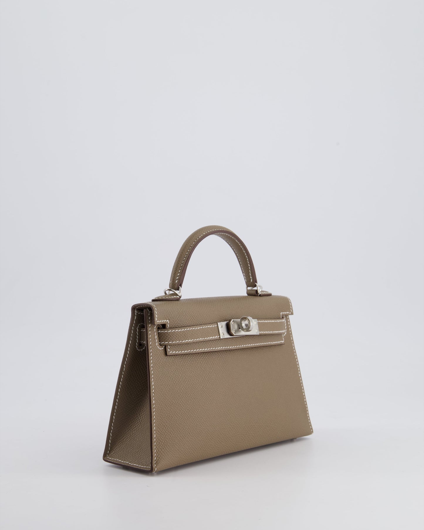 *HOT* Hermes Mini Kelly II 20cm in Etoupe Epsom Leather with Palladium Hardware