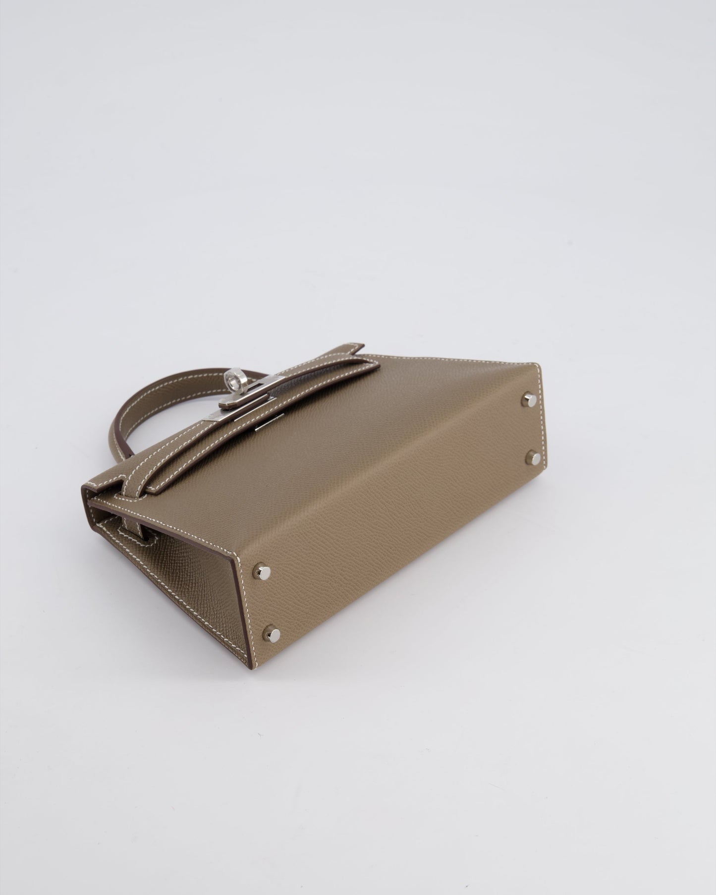 *HOT* Hermes Mini Kelly II 20cm in Etoupe Epsom Leather with Palladium Hardware