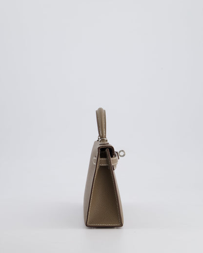 *HOT* Hermes Mini Kelly II 20cm in Etoupe Epsom Leather with Palladium Hardware