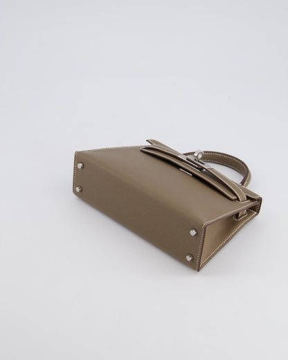 *HOT* Hermes Mini Kelly II 20cm in Etoupe Epsom Leather with Palladium Hardware