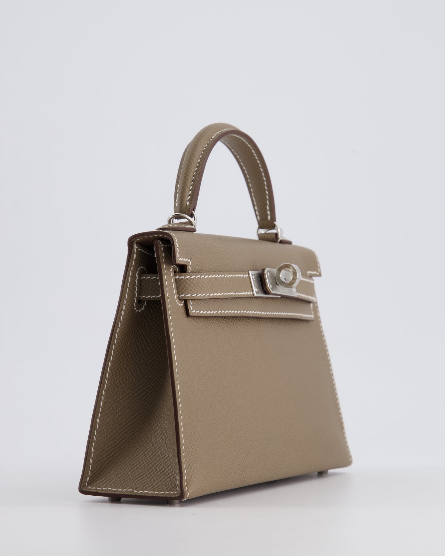 *HOT* Hermes Mini Kelly II 20cm in Etoupe Epsom Leather with Palladium Hardware