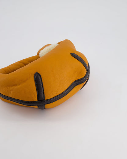 Bottega Veneta Orange & Brown Mini Jodie Bag with Shearling Aviator Detail RRP £2,240